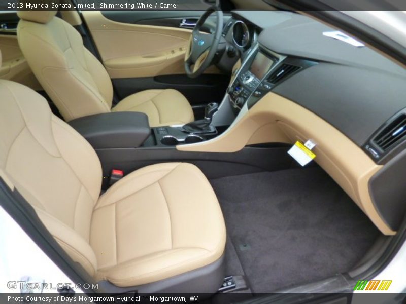 Shimmering White / Camel 2013 Hyundai Sonata Limited
