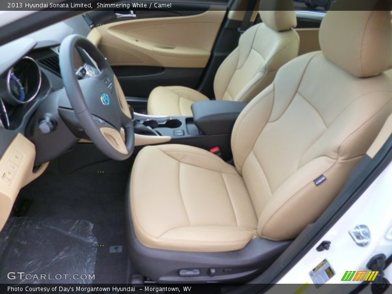 Shimmering White / Camel 2013 Hyundai Sonata Limited