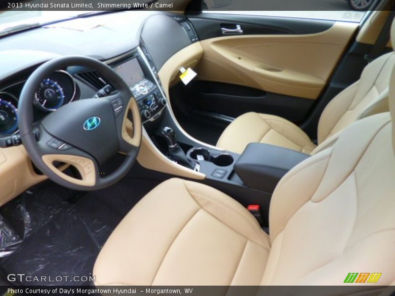 Shimmering White / Camel 2013 Hyundai Sonata Limited