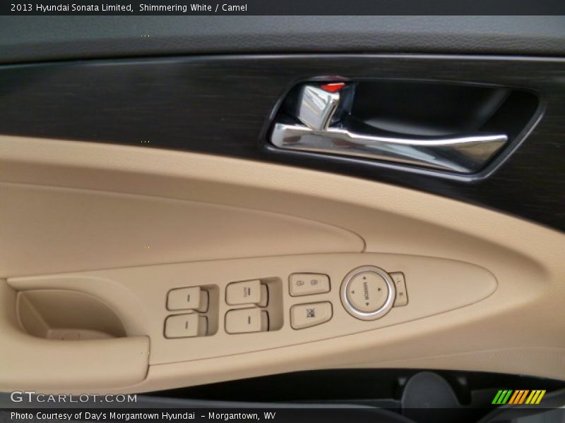 Shimmering White / Camel 2013 Hyundai Sonata Limited