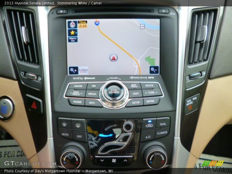 Shimmering White / Camel 2013 Hyundai Sonata Limited
