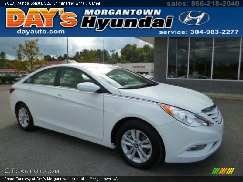 Shimmering White / Camel 2013 Hyundai Sonata GLS