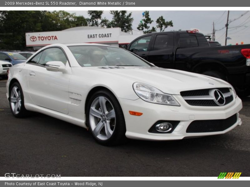 Diamond White Metallic / Stone 2009 Mercedes-Benz SL 550 Roadster