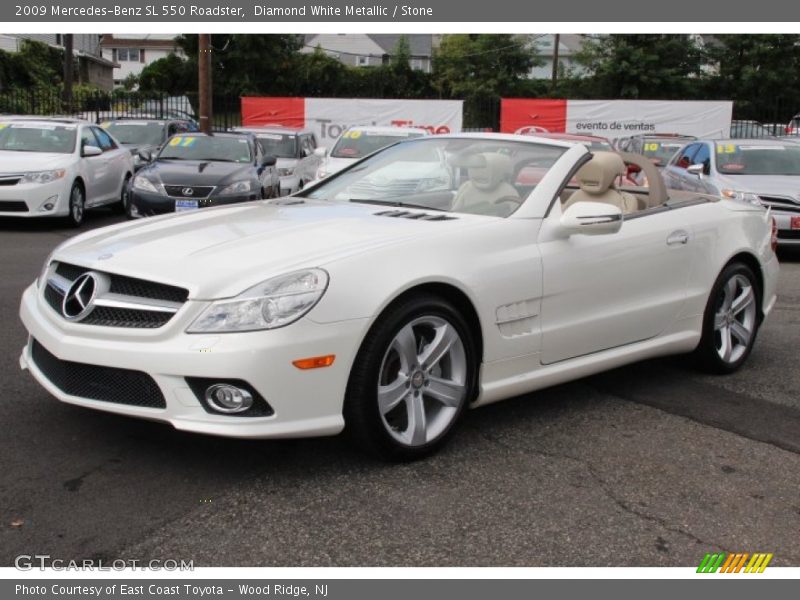 Diamond White Metallic / Stone 2009 Mercedes-Benz SL 550 Roadster
