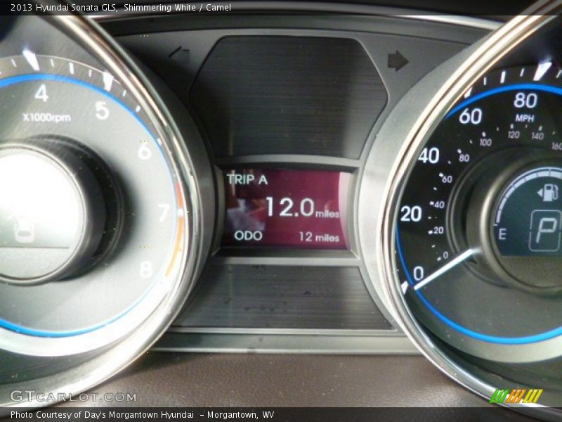 Shimmering White / Camel 2013 Hyundai Sonata GLS