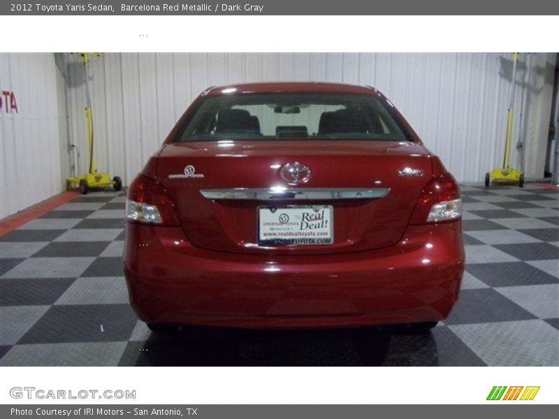 Barcelona Red Metallic / Dark Gray 2012 Toyota Yaris Sedan