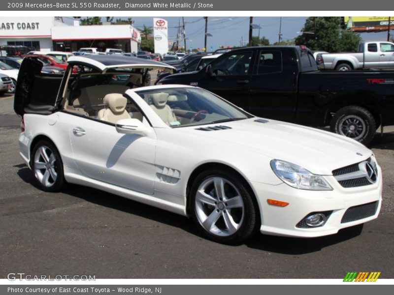 Diamond White Metallic / Stone 2009 Mercedes-Benz SL 550 Roadster