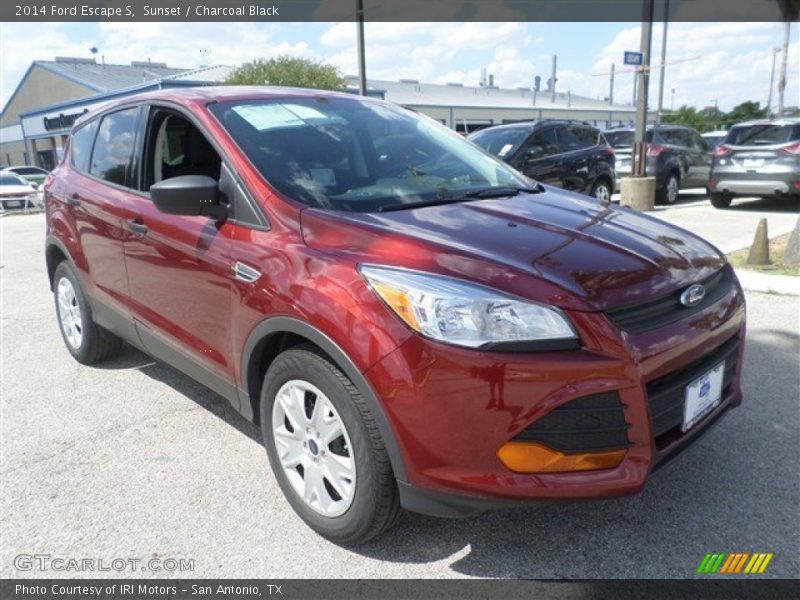 Sunset / Charcoal Black 2014 Ford Escape S