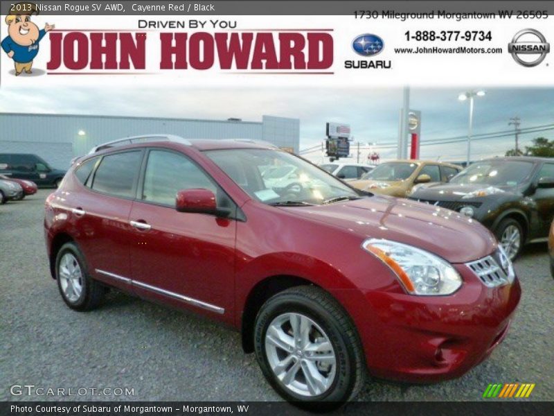 Cayenne Red / Black 2013 Nissan Rogue SV AWD