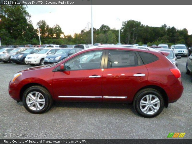 Cayenne Red / Black 2013 Nissan Rogue SV AWD