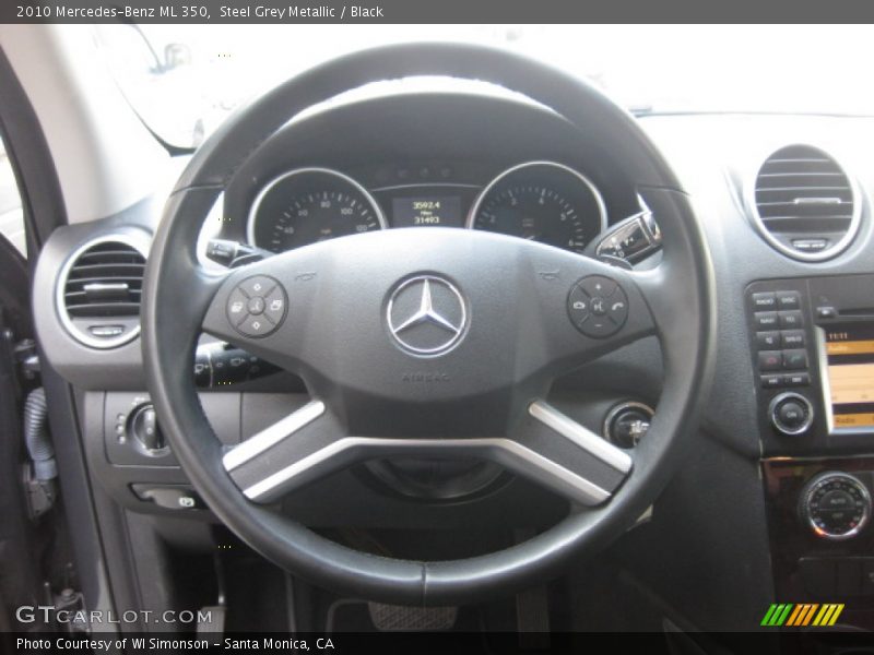 Steel Grey Metallic / Black 2010 Mercedes-Benz ML 350