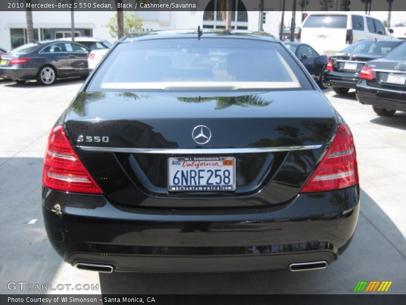 Black / Cashmere/Savanna 2010 Mercedes-Benz S 550 Sedan