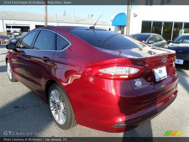 Ruby Red / Dune 2014 Ford Fusion SE EcoBoost
