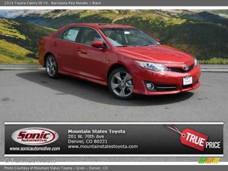 Barcelona Red Metallic / Black 2014 Toyota Camry SE V6