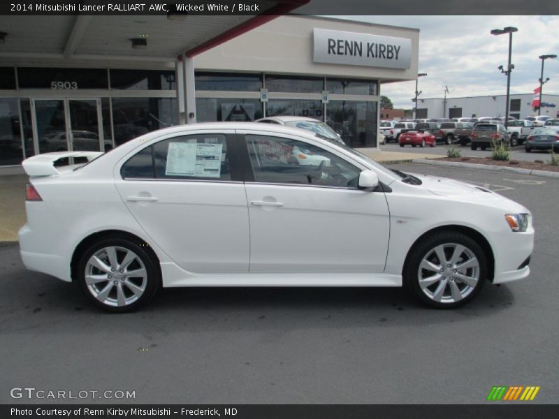 Wicked White / Black 2014 Mitsubishi Lancer RALLIART AWC