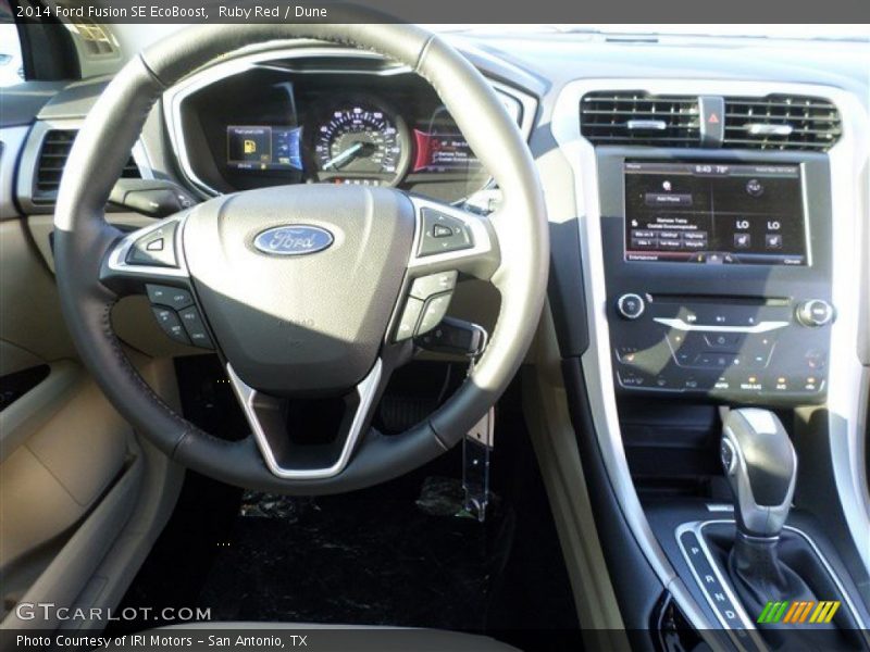 Ruby Red / Dune 2014 Ford Fusion SE EcoBoost
