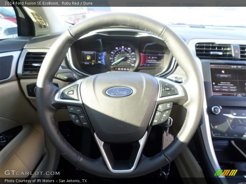 Ruby Red / Dune 2014 Ford Fusion SE EcoBoost