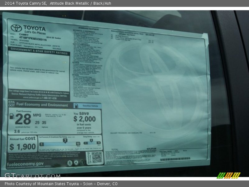 Attitude Black Metallic / Black/Ash 2014 Toyota Camry SE