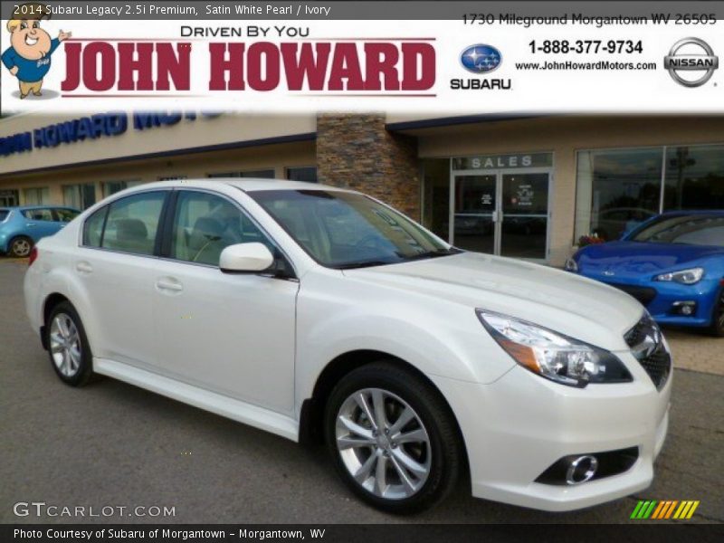 Satin White Pearl / Ivory 2014 Subaru Legacy 2.5i Premium