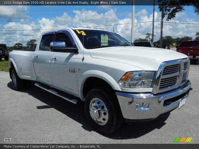 Bright White / Dark Slate 2012 Dodge Ram 3500 HD Laramie Crew Cab 4x4 Dually