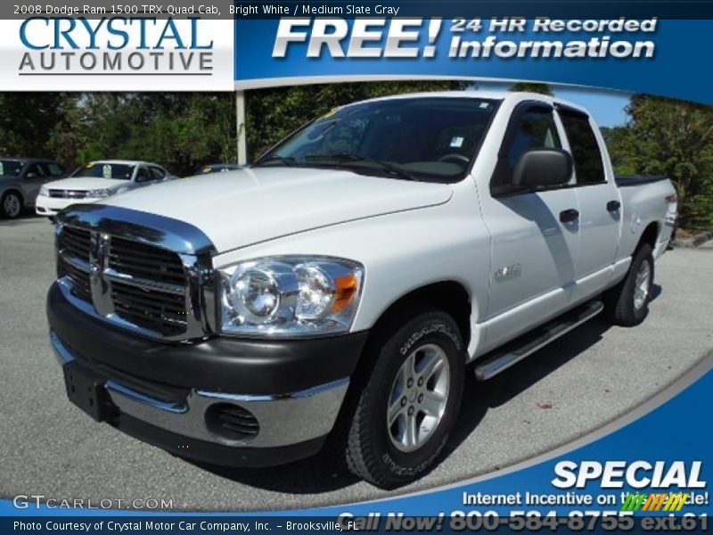 Bright White / Medium Slate Gray 2008 Dodge Ram 1500 TRX Quad Cab