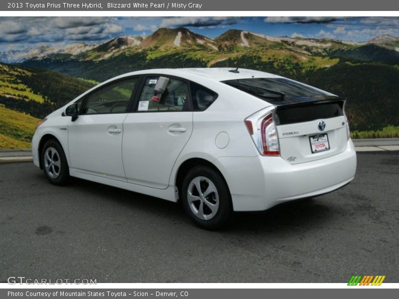 Blizzard White Pearl / Misty Gray 2013 Toyota Prius Three Hybrid