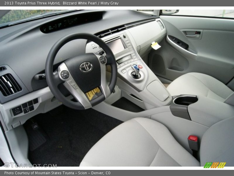 Blizzard White Pearl / Misty Gray 2013 Toyota Prius Three Hybrid