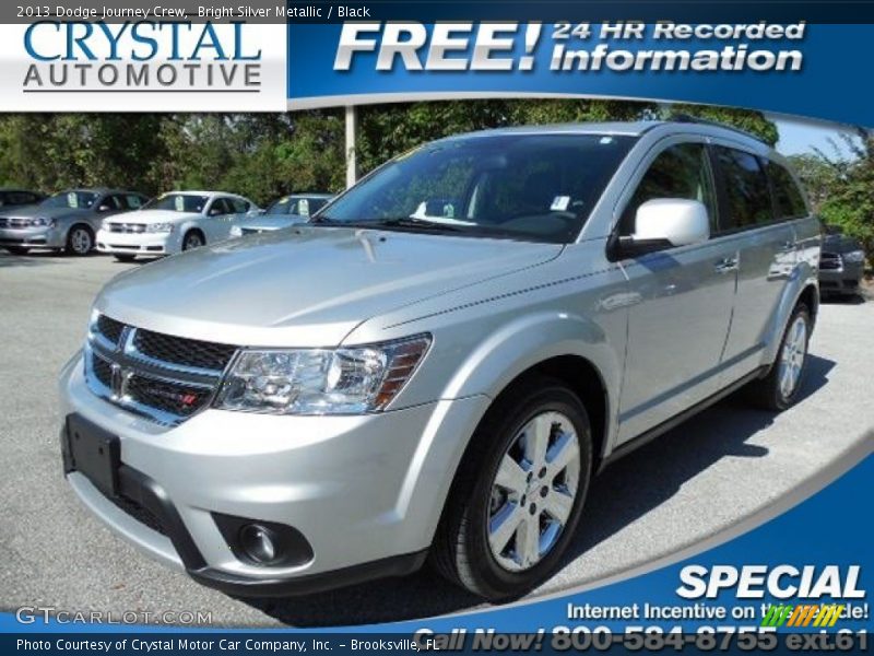 Bright Silver Metallic / Black 2013 Dodge Journey Crew