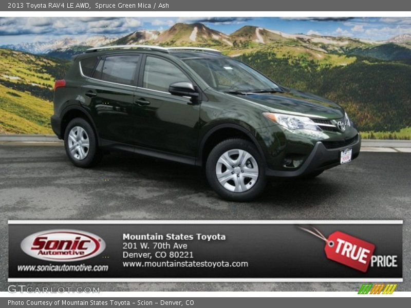 Spruce Green Mica / Ash 2013 Toyota RAV4 LE AWD