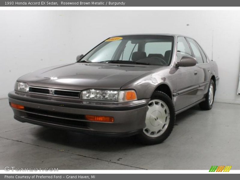 Rosewood Brown Metallic / Burgundy 1993 Honda Accord EX Sedan