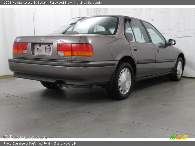 Rosewood Brown Metallic / Burgundy 1993 Honda Accord EX Sedan