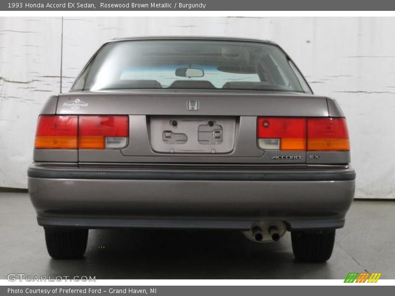 Rosewood Brown Metallic / Burgundy 1993 Honda Accord EX Sedan