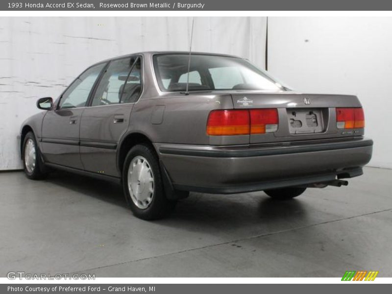 Rosewood Brown Metallic / Burgundy 1993 Honda Accord EX Sedan