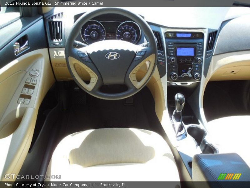 Shimmering White / Camel 2012 Hyundai Sonata GLS