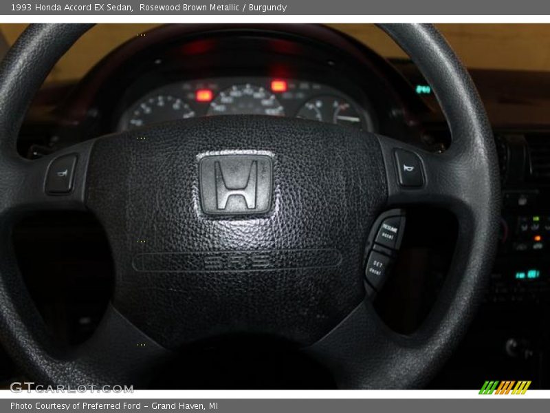 Rosewood Brown Metallic / Burgundy 1993 Honda Accord EX Sedan