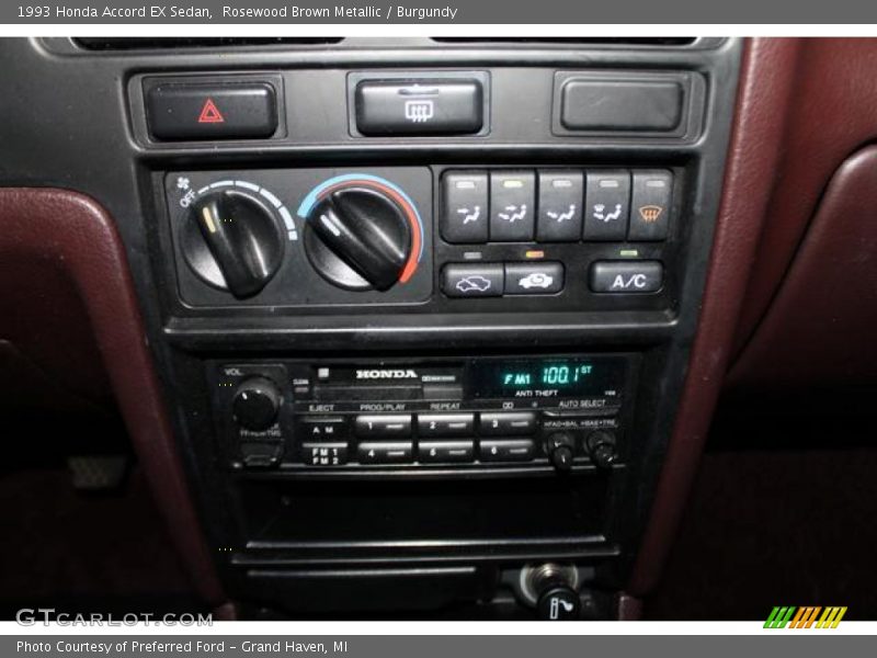 Rosewood Brown Metallic / Burgundy 1993 Honda Accord EX Sedan