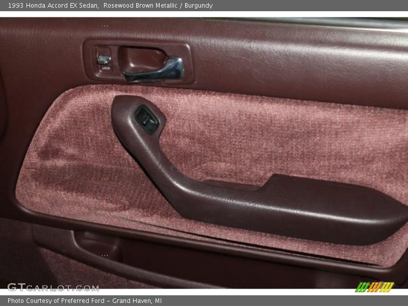 Rosewood Brown Metallic / Burgundy 1993 Honda Accord EX Sedan