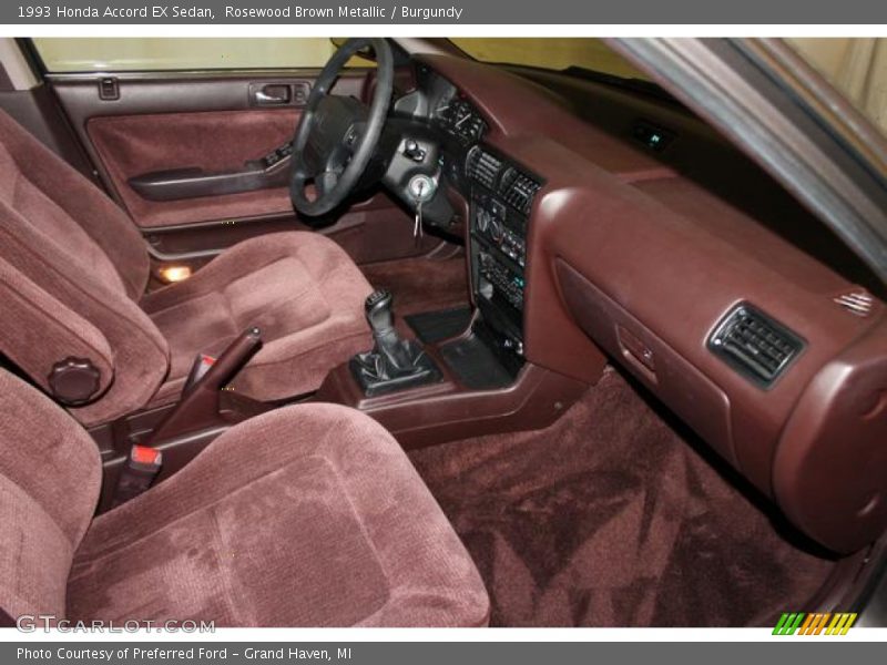 Rosewood Brown Metallic / Burgundy 1993 Honda Accord EX Sedan