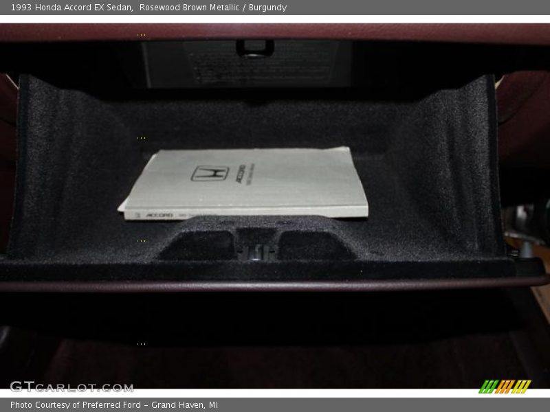 Rosewood Brown Metallic / Burgundy 1993 Honda Accord EX Sedan