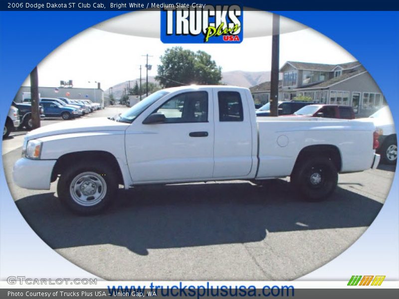 Bright White / Medium Slate Gray 2006 Dodge Dakota ST Club Cab