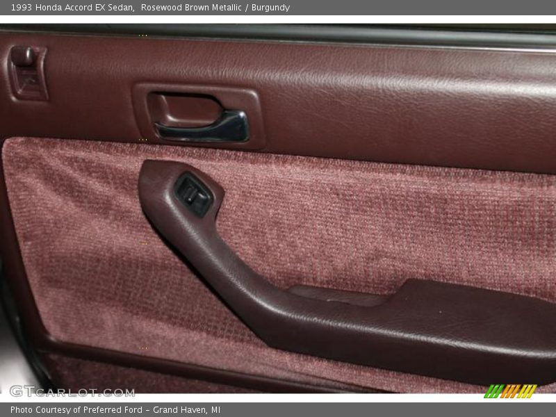 Rosewood Brown Metallic / Burgundy 1993 Honda Accord EX Sedan