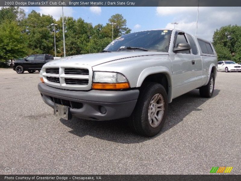 Bright Silver Metallic / Dark Slate Gray 2003 Dodge Dakota SXT Club Cab