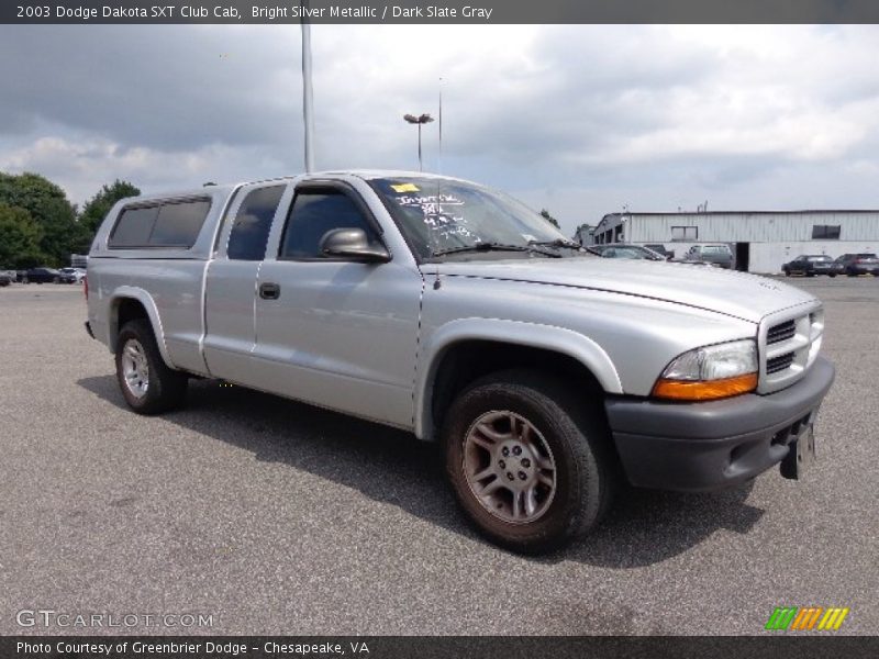 Bright Silver Metallic / Dark Slate Gray 2003 Dodge Dakota SXT Club Cab
