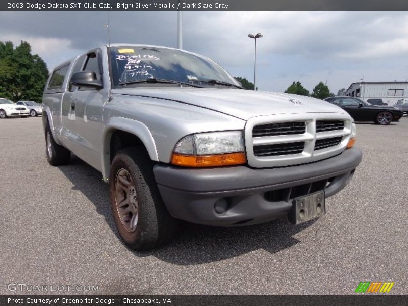 Bright Silver Metallic / Dark Slate Gray 2003 Dodge Dakota SXT Club Cab