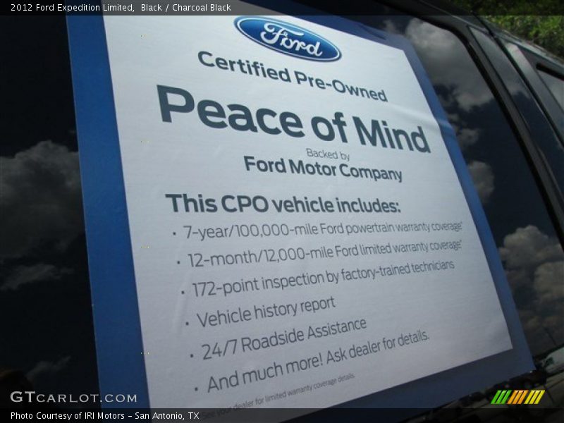 Black / Charcoal Black 2012 Ford Expedition Limited