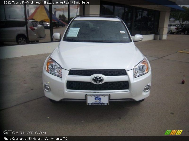 Blizzard White Pearl / Sand Beige 2012 Toyota RAV4 Limited