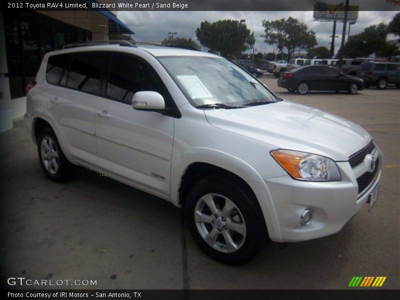 Blizzard White Pearl / Sand Beige 2012 Toyota RAV4 Limited