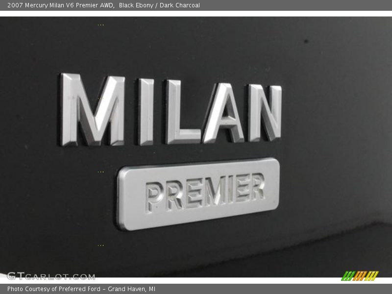 Black Ebony / Dark Charcoal 2007 Mercury Milan V6 Premier AWD