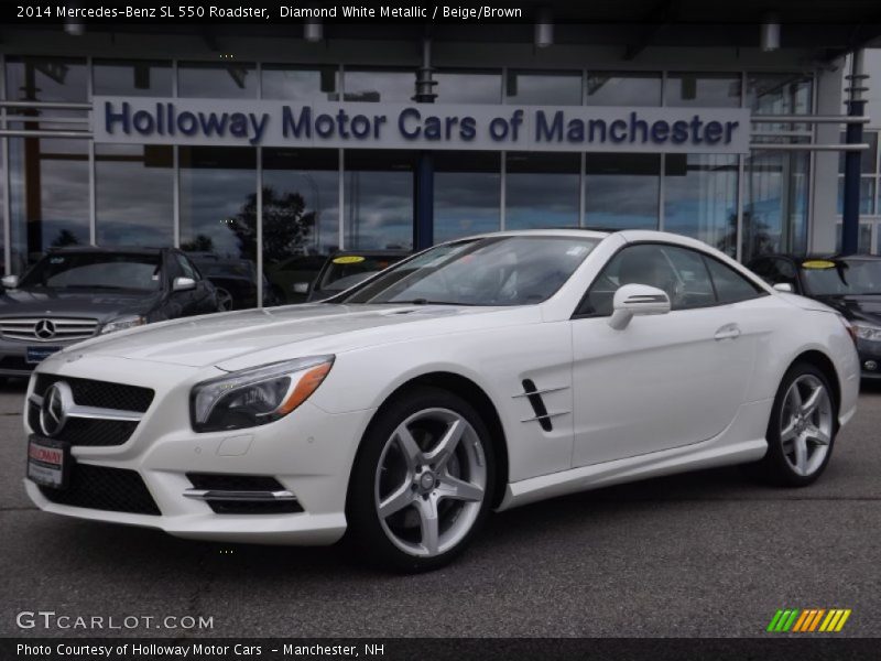 Diamond White Metallic / Beige/Brown 2014 Mercedes-Benz SL 550 Roadster