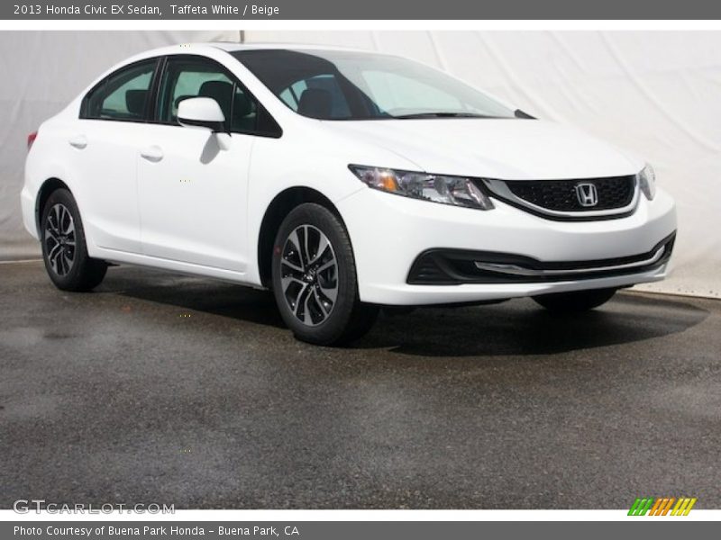 Taffeta White / Beige 2013 Honda Civic EX Sedan